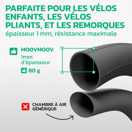 Chambre à air 14 pouces en caoutchouc butyle renforcé MoovMoov