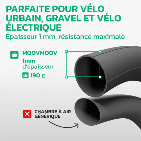 Chambre à air 700C en caoutchouc butyle renforcé MoovMoov