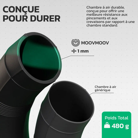 Chambre à air 16x6.50-8 en caoutchouc renforcé MoovMoov