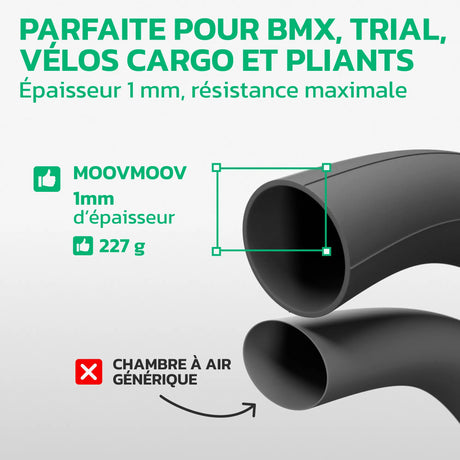Chambre à air 20 pouces en caoutchouc butyle renforcé MoovMoov