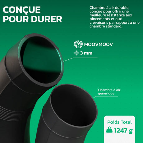 Chambre à air moto 21 pouces en caoutchouc butyle renforcé MoovMoov