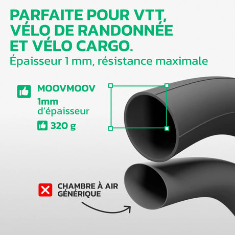 Chambre à air 26 pouces en caoutchouc butyle renforcé MoovMoov