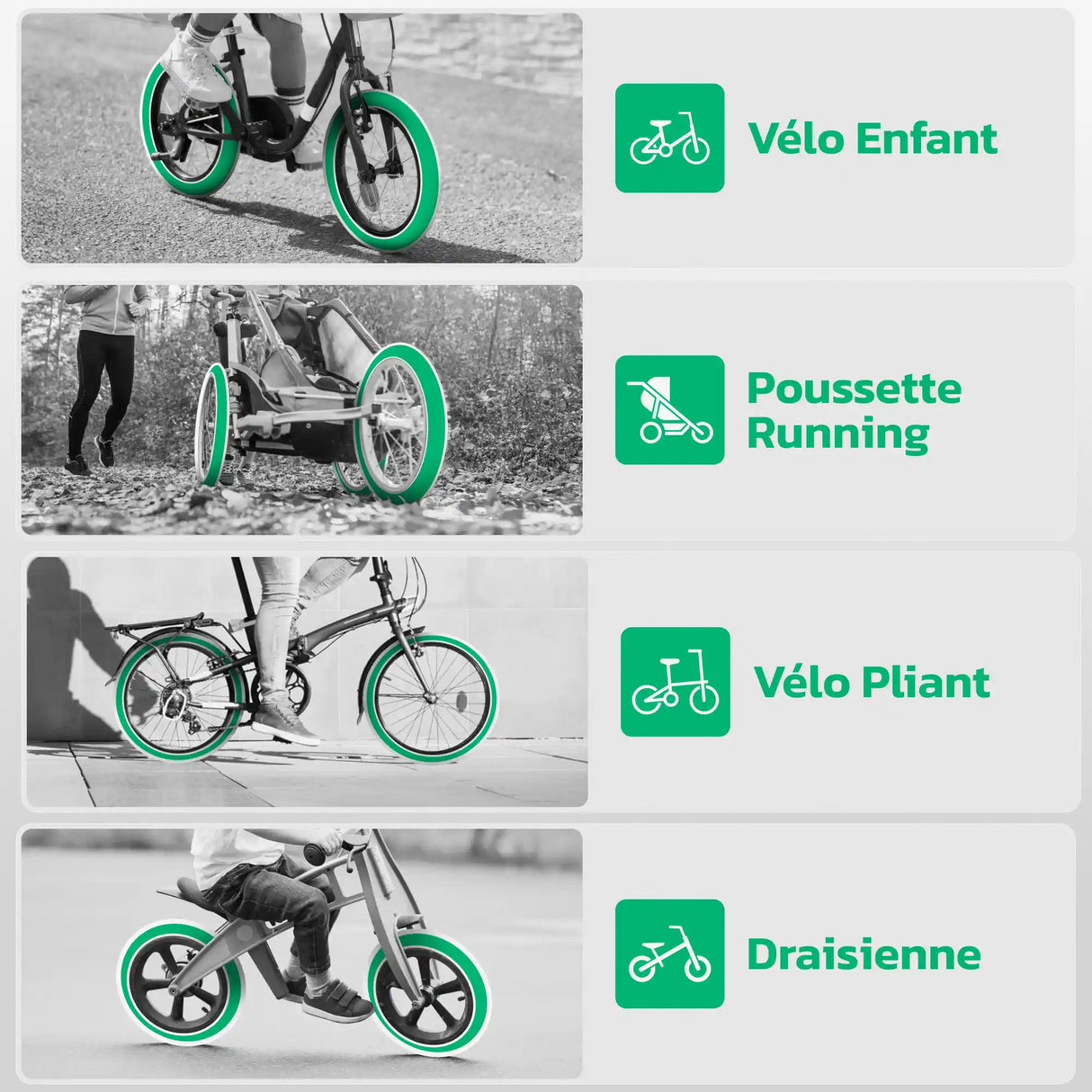 Chambre à air 18x1.75/1.95 MoovMoov compatible vélo enfant, poussette et draisienne