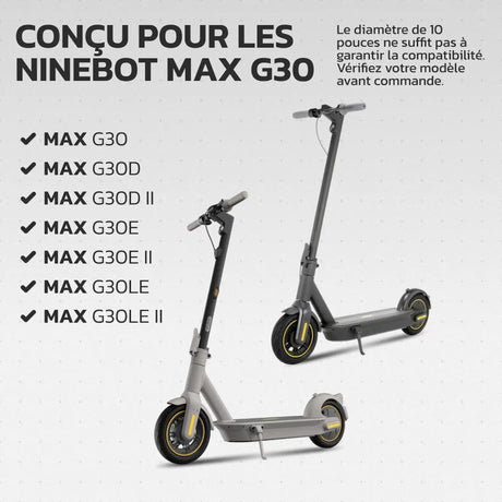 Pneu plein 10x2.5 compatible trottinette Ninebot Max G30 MoovMoov