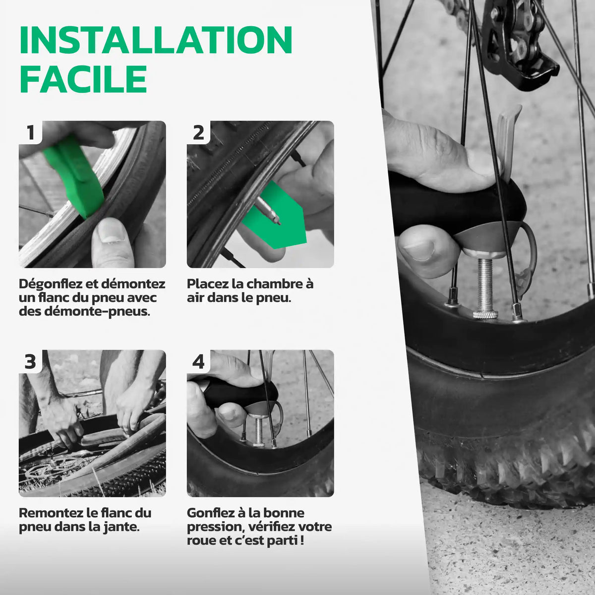 Guide d'installation de la chambre à air 24 pouces MoovMoov