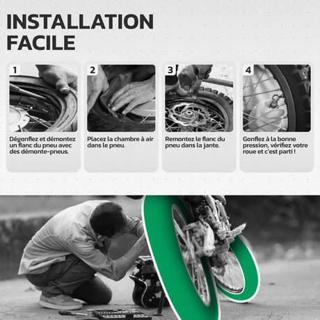 Guide d'installation de la chambre à air moto 21 pouces MoovMoov