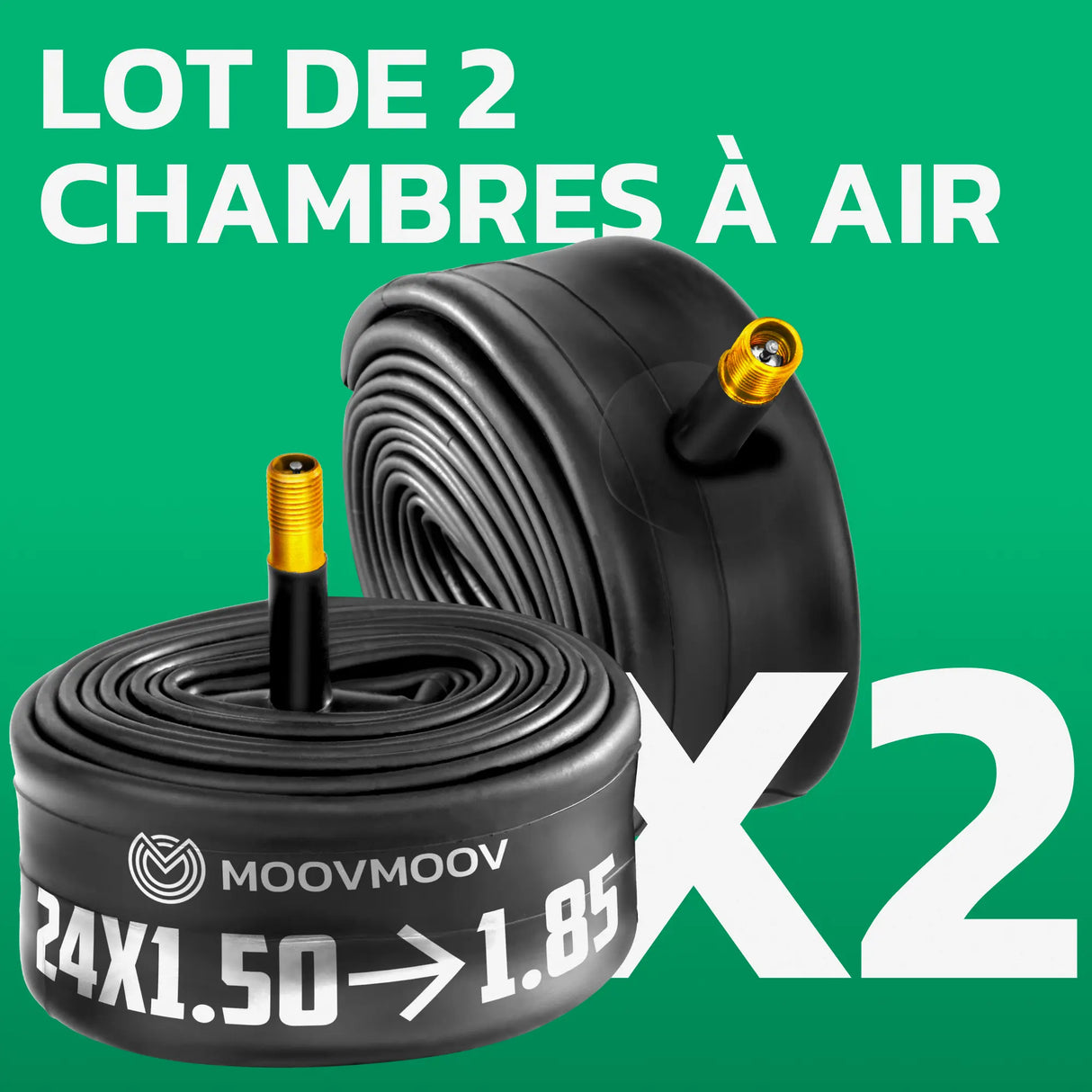 Lot de 2 chambres à air 24 pouces MoovMoov