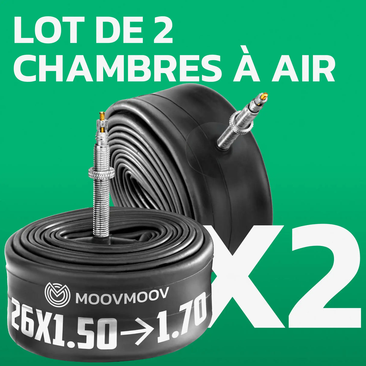 Lot de 2 chambres à air 26 pouces MoovMoov
