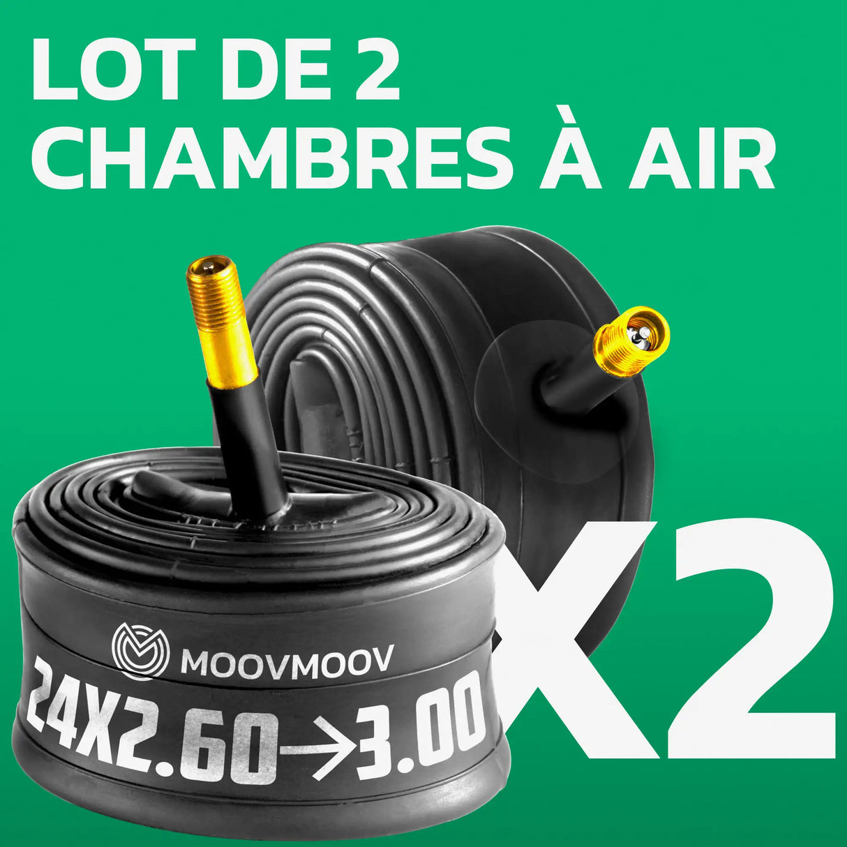 Lot de 2 chambres à air 24 pouces MoovMoov