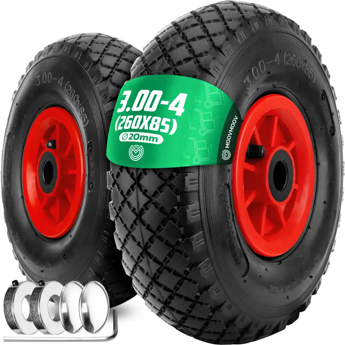 3.00-4 Wheel with PVC Rim and 3/4