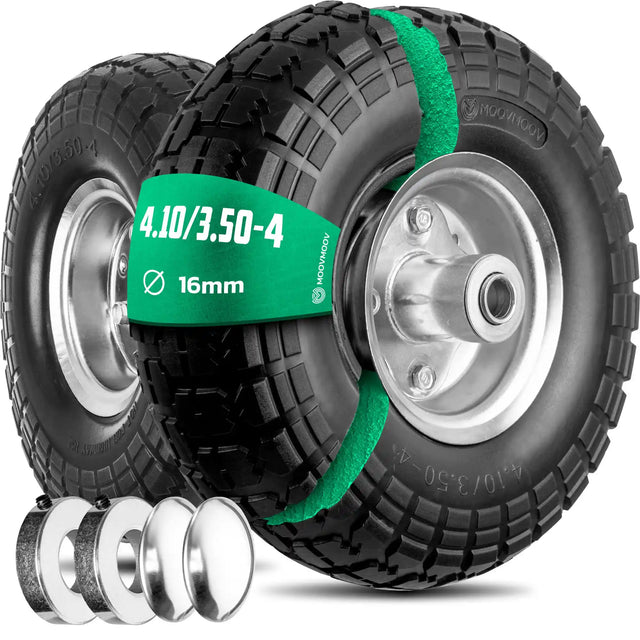 Roues increvables 4.10/3.50-4 jante acier MoovMoov