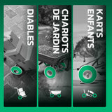 Roues increvables 4.10/3.50-4 jante acier compatibles diables, chariots et karts MoovMoov