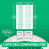 Tableau de compatibilité des tailles de pneus et ETRTO – chambre à air 24 pouces MoovMoov