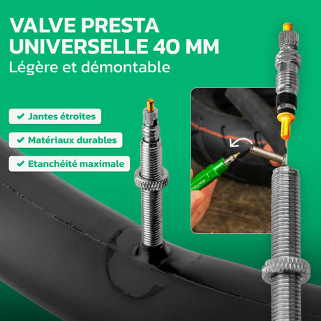 Valve Presta 40 mm de la chambre à air 700C MoovMoov