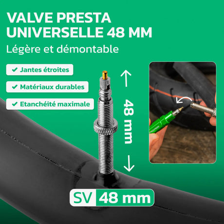 Valve Presta 48 mm de la chambre à air 26 pouces MoovMoov
