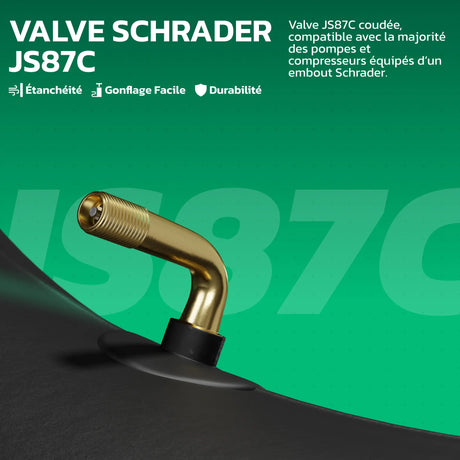 Valve coudée JS87C de la chambre à air moto 10 pouces MoovMoov