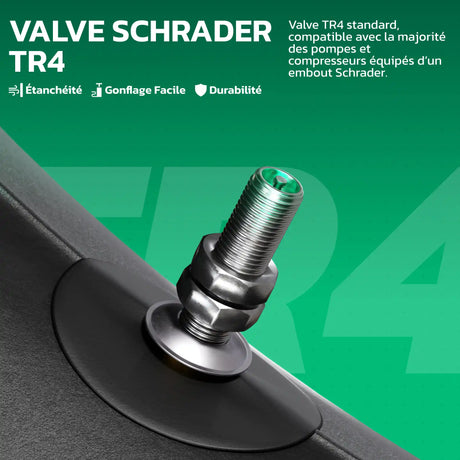 Valve TR4 Schrader de la chambre à air moto 16 pouces MoovMoov