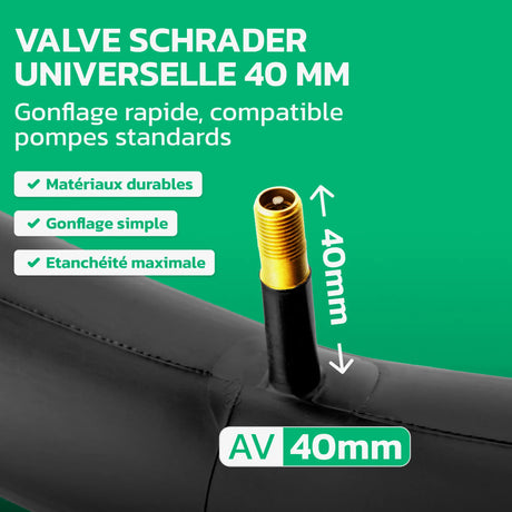 Valve Schrader 40 mm de la chambre à air 26 pouces MoovMoov